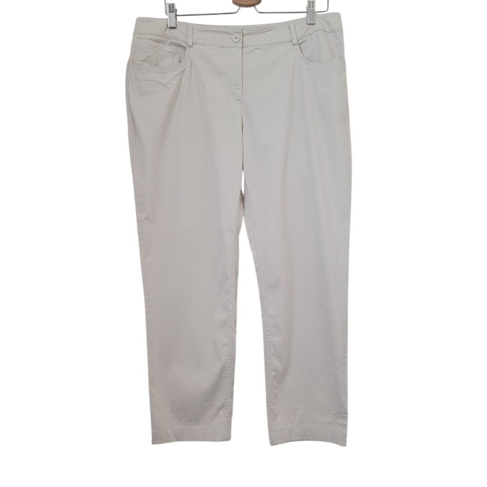 Eileen Fisher Beige Capri Pants Mid-Rise Women's Plus Size Large/18W